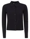 Max Mara Knit Cardigan Long Sleeves Ribbed Hem In Blue