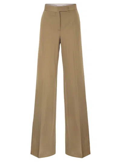 Max Mara Maxmara Mxmoliato - Pure Cotton Wide-leg Trousers In Brown