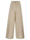 Max Mara Wide-fit Striped Cotton And Silk Canvas Trousers