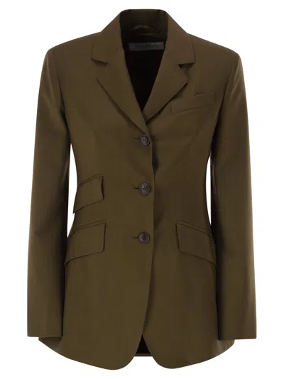 Max Mara Maxmara Mxmpatio Tailored Virgin Wool Blazer In Green