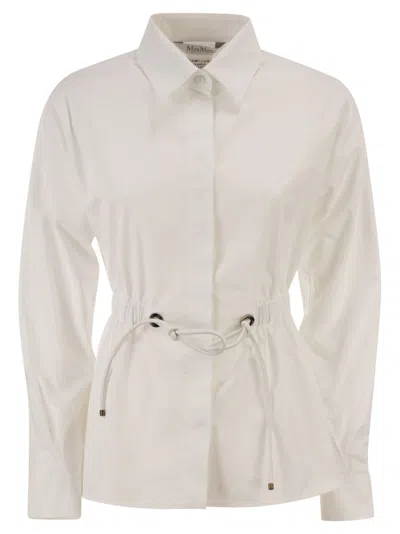 Max Mara Maxmara Mxmtazzina Cotton Poplin Shirt In White