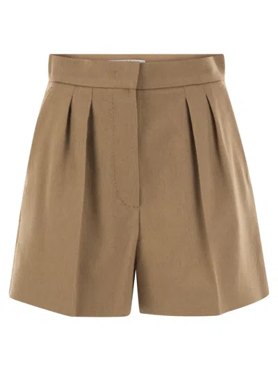 Max Mara Maxmara Mxmvista - Tailored Camel Shorts In Brown