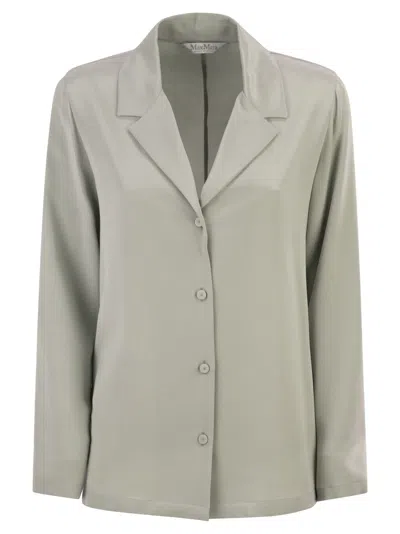 Max Mara Mxpaedo - Silk Satin Shirt In Gray