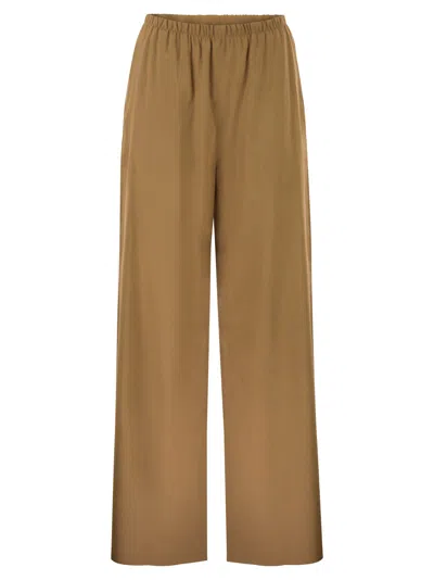 Max Mara Maxmara Mxpdestino - Linen And Viscose Wide-leg Trousers In Brown