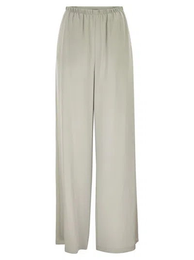 Max Mara Mxpmaga - Silk Crêpe De Chine Trousers In Gray