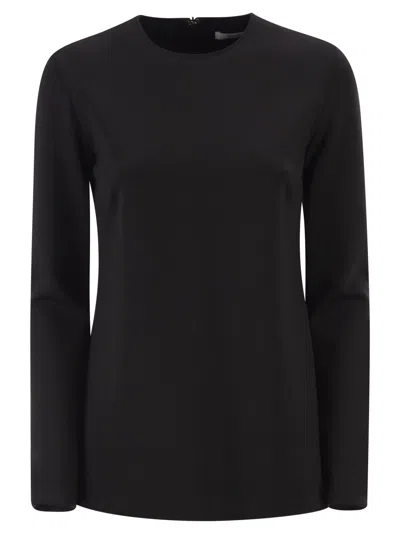 Max Mara Maxmara Mxpneutro Slim Fit Crew Neck Top In Black