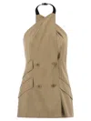 Max Mara Maxmara Mxsnuraghe Sleeveless Jacket In Wool And Silk Poplin In Brown