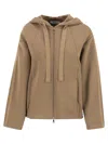 Max Mara Maxmara Omelia Cotton Hooded Sweatshirt In Brown