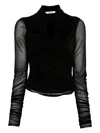 Max Mara Mesh-sleeve Blouse
