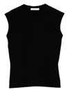 Max Mara Crew Neck Vest In Black