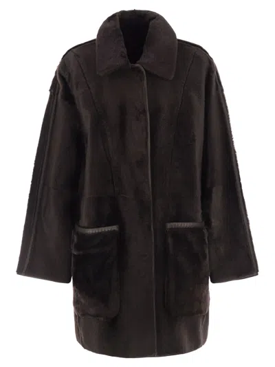 Max Mara Maxmara Pyrenees Reversible Shirt Jacket In Black