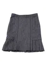 Max Mara Maxmara Ruffled Hem Skirt In Blue Wool In Blue