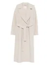 Max Mara Wool Broadcloth Midi Coat In Nude
