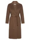 Max Mara Lace-up Coat In Brown