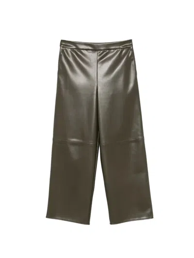 Max Mara Maxmara `s Leather-look Cropped Pants In Green