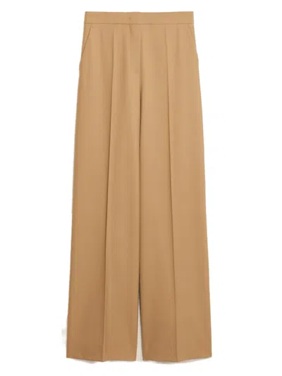 Max Mara Linen-and-silk Pants In Camel