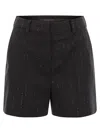 Max Mara Maxmara Siberia Wool Blend Shorts In Black