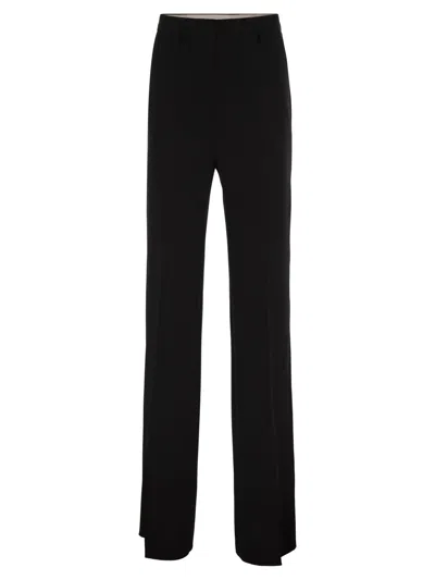 Max Mara Maxmara Studio Alabama – Flared Trousers In Triacetate And Polyester In Black