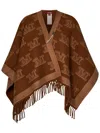 Max Mara Maxmara Studio Frine Cape In Brown