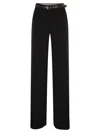 Max Mara Belted Wide-leg High-waisted Trousers In Black