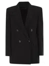 Max Mara Studio Mstbaobab Double-breasted Cady Jacket In Black