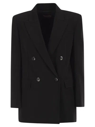 Max Mara Studio Mstbaobab Double-breasted Cady Jacket In Nero