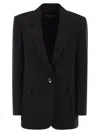 Max Mara Studio Mstbosco Single-breasted Cady Blazer In Black
