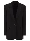 Max Mara Studio Mstbosco Single-breasted Cady Blazer In Black