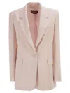 Max Mara Studio Single-breasted Mstbosco Cady Blazer In Pink