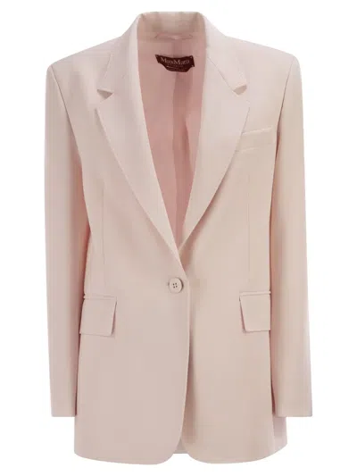 Max Mara Studio Single-breasted Mstbosco Cady Blazer In Pink