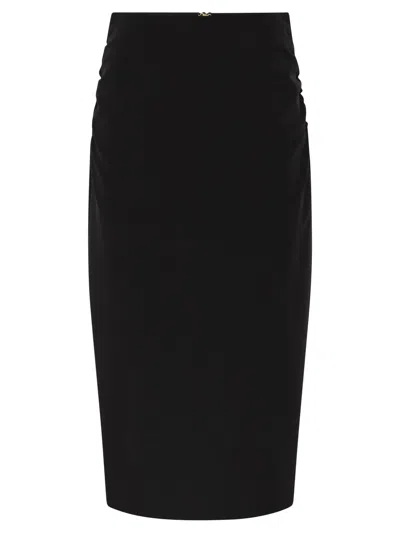 Max Mara Maxmara Studio Mstquiete - Draped Stretch Midi Pencil Skirt In Black
