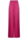 Max Mara Wide Leg Satin Trousers In Fuchsia