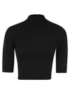 Max Mara High-neck Short-sleeved Knitwear In Black