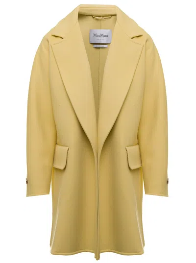 Max Mara Maxmara Womans Beira Wool Blend Yellow Coat