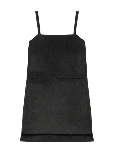 Max Mara Dark Grey Short Dress In Black