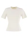 Max Mara Ivory Stretch Viscose Blend T-shirt In White