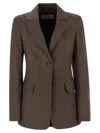 Max Mara Agguati Denim Effect Blazer In Brown