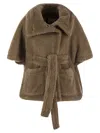 Max Mara Amato - Teddy Fabric Hood With Belt In Multicolor