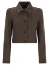 Max Mara Belted Jacket With Buttoned Cuffs And Epaulettes In Brown