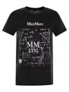 Max Mara Crew Neck Jersey T-shirt With Graphic Print In Black