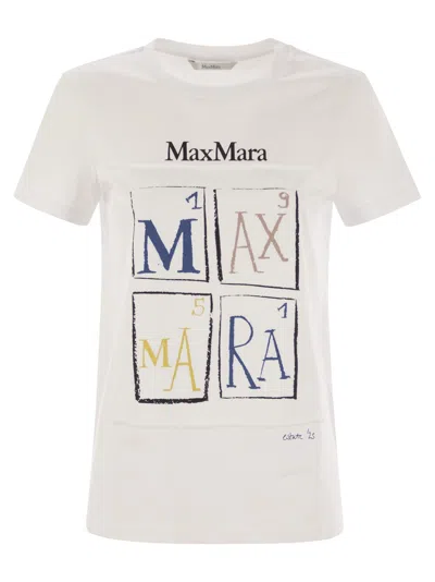 MAX MARA MAXMARA WOMEN COLIBRI - COTTON T-SHIRT WITH FRONT PRINT