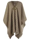Max Mara Maxmara Women Editti - Wool And Cotton Jacquard Poncho In Brown