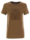 Max Mara Taverna Cotton T Shirt With Frontal Embroidery In Multicolor