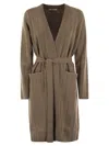 Max Mara Giusto - Long Cardigan In Cashmere Yarn In Brown