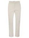Max Mara Maxmara Women Okra - Cotton Satin Trousers In White
