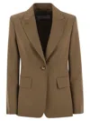 Max Mara Maxmara Women Palchi - Wool Gabardine Blazer In Brown