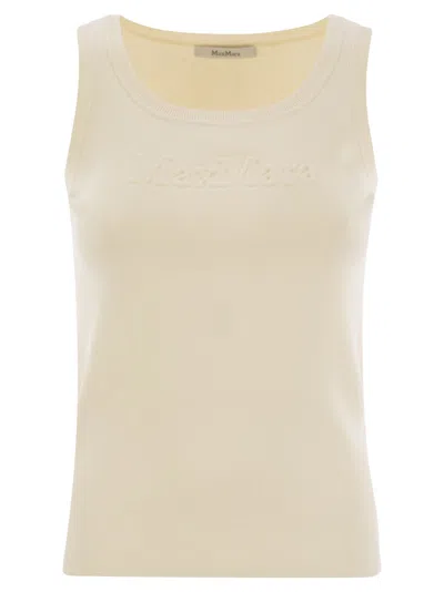 Max Mara Pentola Sleeveless Knitted Top In White