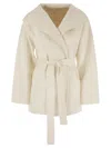 Max Mara Rea - Viscose And Wool Dressing Gown Coat In White