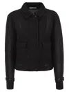 Max Mara Boxy Jacket In Technical Mesh In Black