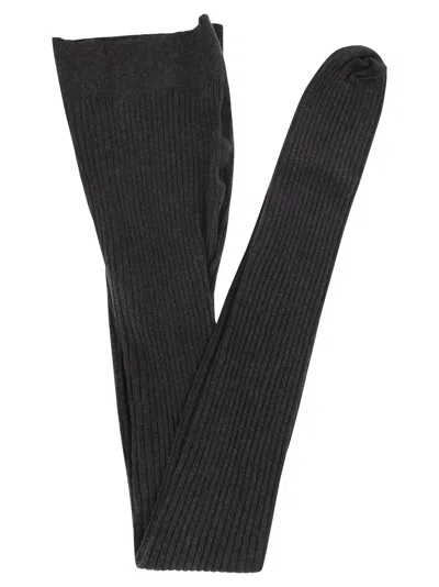 Max Mara Maxmara Zavorra - Ribbed Cotton Tights In Black